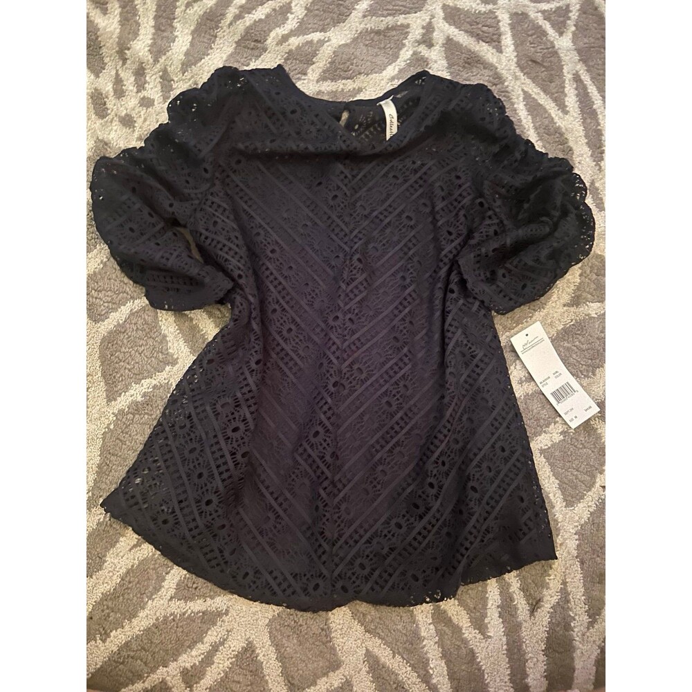 NWT Navy Blue Lace NY Collection Blouse